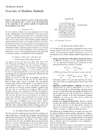 Overview of Meshless Methods