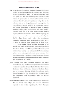 SYNOPSIS and LIST of DATES That the Present Writ Petition Is Being