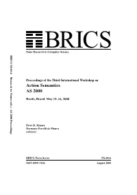 Action Semantics AS 2000 Basic Research in Computer Science