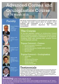 Advanced Cornea and Oculoplastics Course
