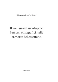 Il Welfare E Il Suo Doppio. Percorsi Etnografici Nelle Camorre Del Casertano
