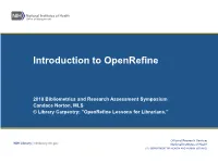 Introduction to Openrefine
