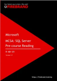 MCSA SQL Server 2016