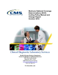 2004400 October 2004, Change Report and NCD Coding Policy