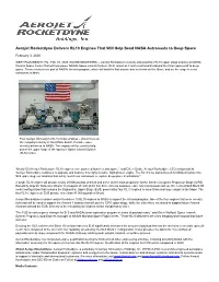 Aerojet Rocketdyne Delivers RL10 Engines That Will Help Send NASA Astronauts to Deep Space