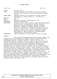 Annotated Selected Bibliography & Index for Teaching African
