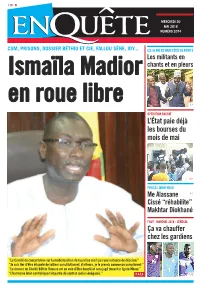 De Makhtar Diokhané D’Un Revers De Main Le Délit D’Asso - Ciation De Malfaiteurs