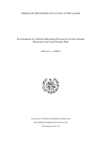 Development of a Solvent Extraction Process for Group Actinide Recovery from Used Nuclear Fuel