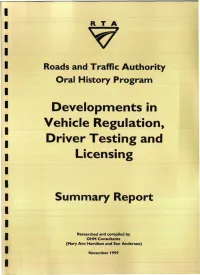 Developments in Vehicle Regulation, Driver Testing and Licensing