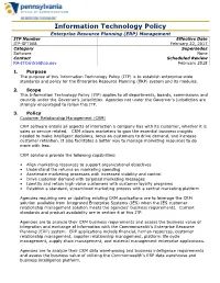 ITP-SFT008 Enterprise Resource Planning (ERP) Management