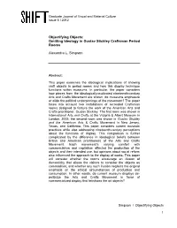 Objectifying Objects: Omitting Ideology in Gustav Stickley Craftsman Period Rooms