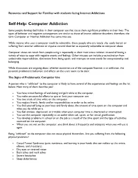 Self-Help: Computer Addiction