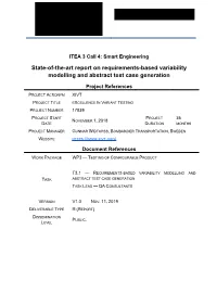 State-Of-The-Art Report on Requirements-Based Variability Modelling and Abstract Test Case Generation