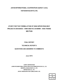 Study for the Formulation of High Speed Railway