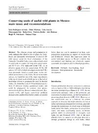 Conserving Seeds of Useful Wild Plants in Mexico: Main Issues and Recommendations