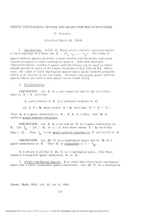 Finite Topological Spaces and Quasi-Uniform Structures