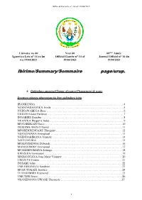 Ibirimo/Summary/Sommaire Page/Urup