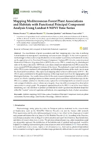 Mapping Mediterranean Forest Plant Associations and Habitats with Functional Principal Component Analysis Using Landsat 8 NDVI Time Series