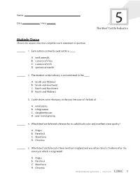 Multiple Choice Choose the Answer That Best Completes Each Statement Or Question