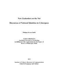 New Zealanders on the Net Discourses of National Identities In