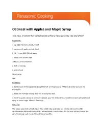 Oatmeal with Apples and Maple Syrup
