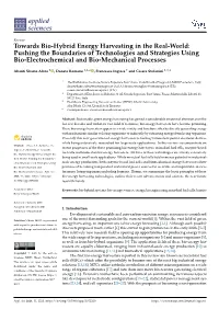 Towards Bio-Hybrid Energy Harvesting in the Real-World: Pushing the Boundaries of Technologies and Strategies Using Bio-Electrochemical and Bio-Mechanical Processes