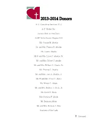 2013-2014 Donors