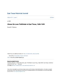 Alonso De Leon: Pathfinder in East Texas, 1686-1690