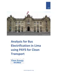 Analysis for Bus Electrification in Lima Using PAYS for Clean Transport