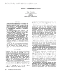 Beyond Minimizing Change