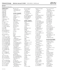Channel Lineup Effective January 17, 2020 1-800-Xfinity | Xfinity.Com