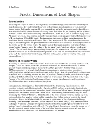 Fractal Dimensions of Leaf Shapes