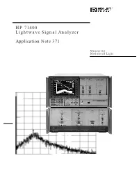 HP 71400 Lightwave Signal Analyzer Application Note 371
