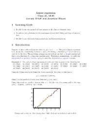Reading 25: Linear Regression
