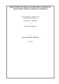 User Interface Design Guidelines for Digital Television Virtual Remote Controls