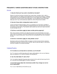 Frequently Asked Questions About Stage Ii Restrictions
