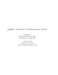 Gaspex Version 5.3.0 Reference Guide