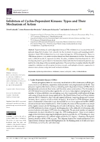 Inhibitors of Cyclin-Dependent Kinases: Types and Their Mechanism of Action