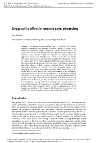 Orographic Effect in Cosmic Rays Observing