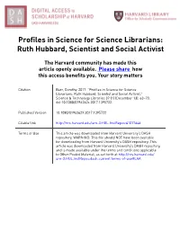 Ruth Hubbard, Scientist and Social Activist