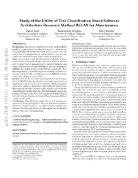Study of the Utility of Text Classification Based Software