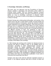 6. Knowledge, Information, and Entropy the Book John Von