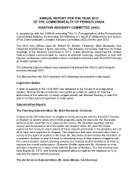 Annual Report for the Year 2012 of the Commonwealth of Pennsylvania