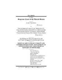 Brief of Amici Curiae Current and Former Prosecutors, Department of Justice Officials, and Judges in Support of Petitioner