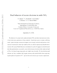 Dual Behavior of Excess Electrons in Rutile Tio2