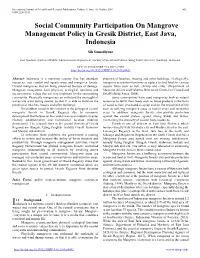 Social Community Participation on Mangrove Management Policy in Gresik District, East Java, Indonesia