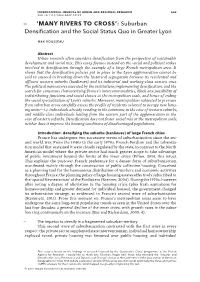 Suburban Densification and the Social Status Quo in Greater Lyon