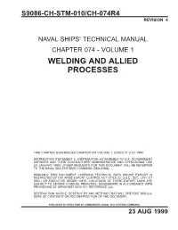 Chapter 074 Volume 1 Welding and Allied Processes