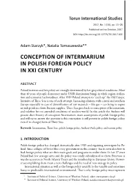 Conception of Intermarium in Polish Foreign Policy in Xxi Century