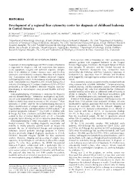 Development of a Regional Flow Cytometry Center for Diagnosis Of